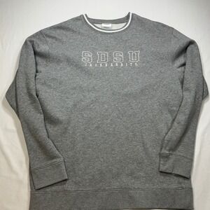 SDSU Jackrabbits Hanes Gray Crewneck‎ Sweatshirt Mens Pullover College Apparel